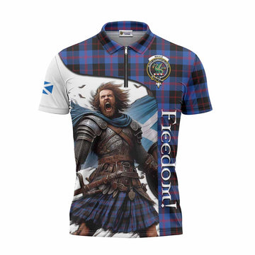 Maule Crest Tartan Zipper Polo Shirt Inspired by the Freedom of Scottish Warrior