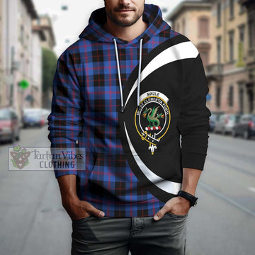 Maule Tartan Hoodie with Family Crest Circle Style