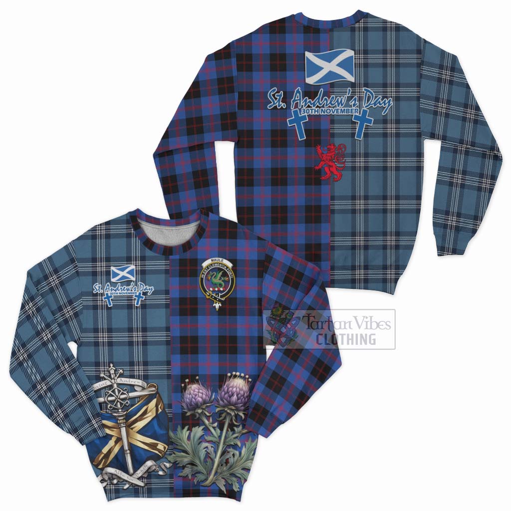 Tartan Vibes Clothing Maule Tartan Sweatshirt Happy St. Andrew's Day Half Tartan Style