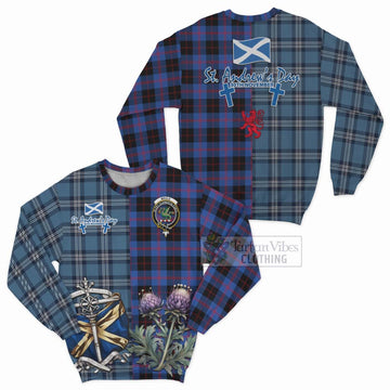 Maule Tartan Sweatshirt Happy St. Andrew's Day Half Tartan Style