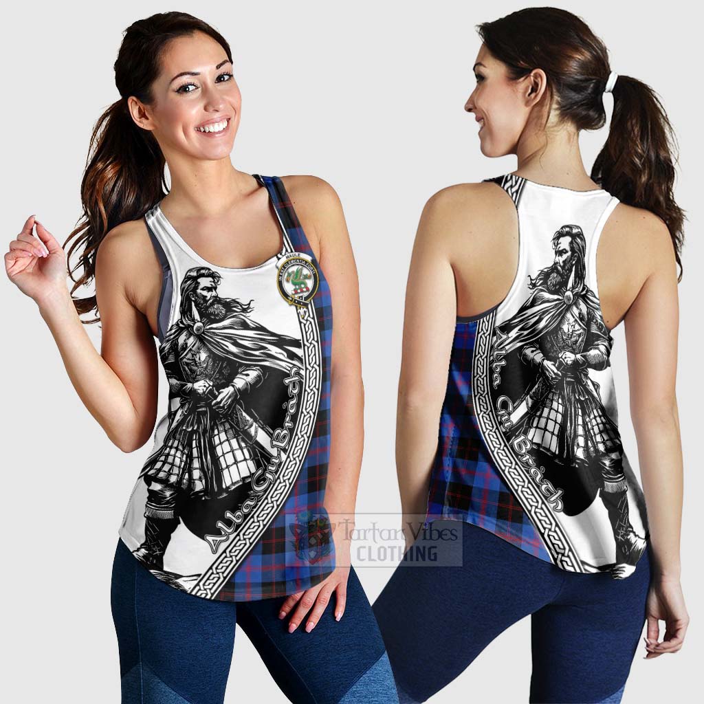 Tartan Vibes Clothing Maule Tartan Clan Crest Women's Racerback Tanks with Highlander Warrior Celtic Style