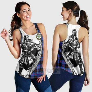 Maule Tartan Clan Crest Women's Racerback Tanks with Highlander Warrior Celtic Style