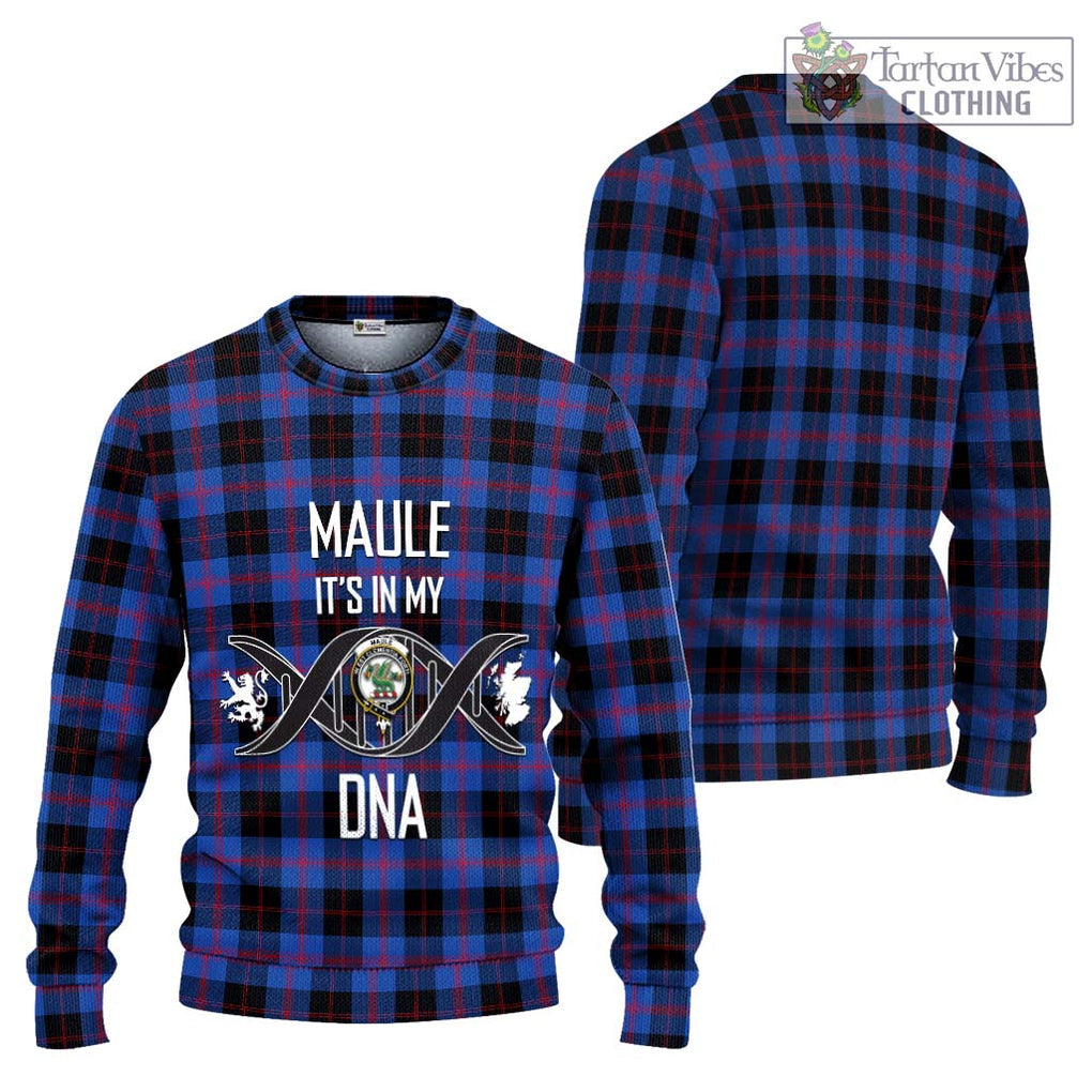 Maule Tartan Knitted Sweater with Family Crest DNA In Me Style Unisex - Tartanvibesclothing Shop