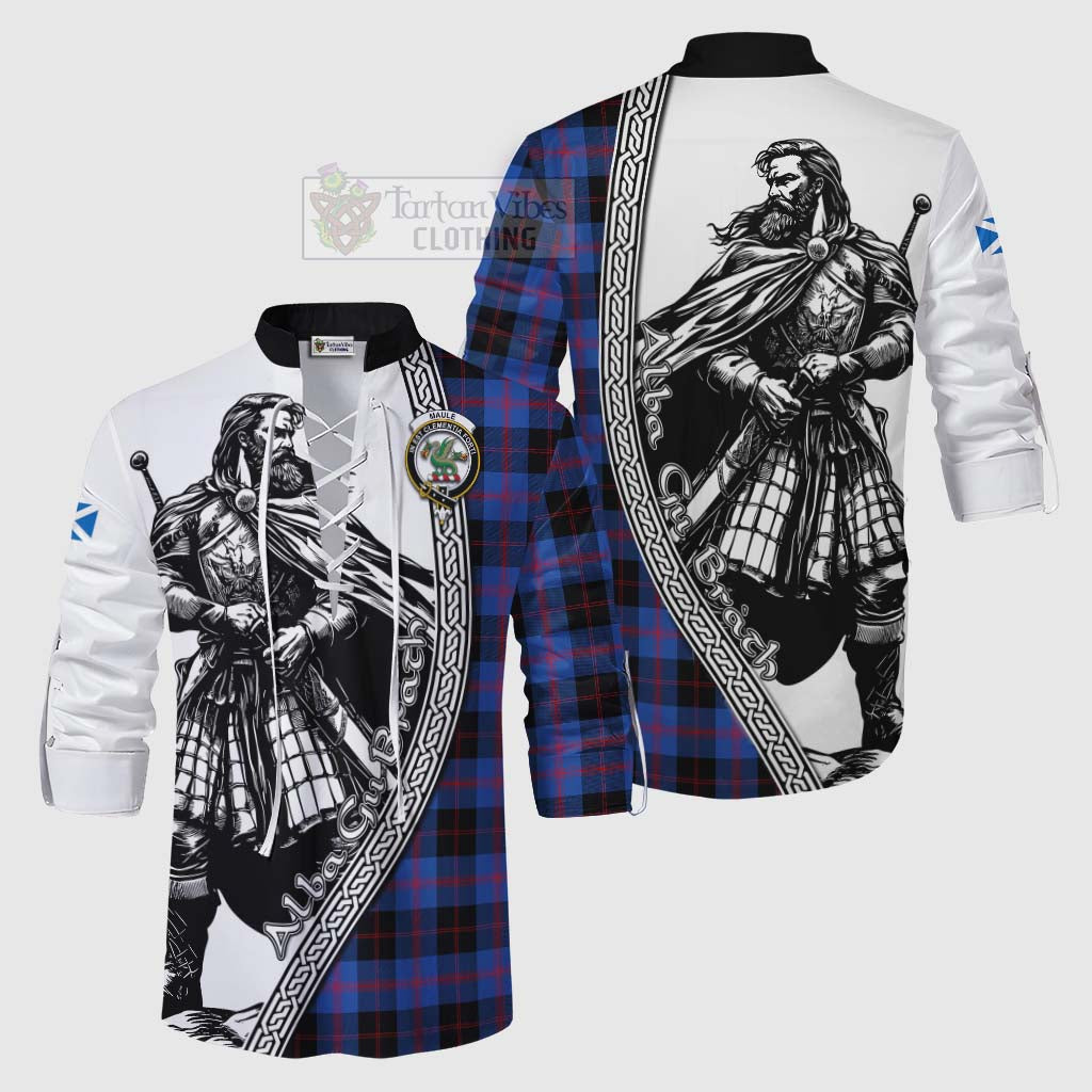 Tartan Vibes Clothing Maule Tartan Clan Crest Ghillie Kilt Shirt with Highlander Warrior Celtic Style