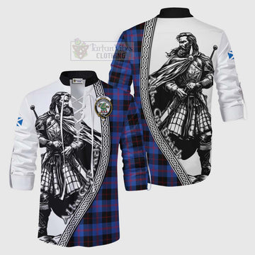 Maule Tartan Clan Crest Ghillie Kilt Shirt with Highlander Warrior Celtic Style