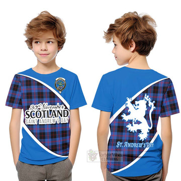 Maule Family Crest Tartan Kid T-Shirt Celebrate Saint Andrew's Day in Style