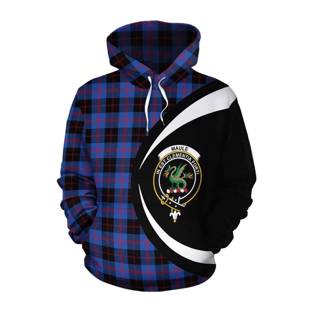 Tartan Vibes Clothing Maule Tartan Cotton Hoodie with Family Crest Circle Style