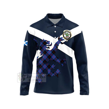 Maule Tartan Lion Rampant Long Sleeve Polo Shirt  Proudly Display Your Heritage with Alba Gu Brath and Clan Name