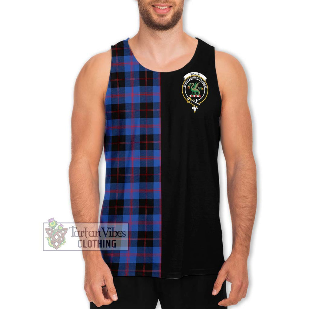 Maule Tartan Men's Tank Top with Family Crest and Half Of Me Style Men - Tartanvibesclothing Shop