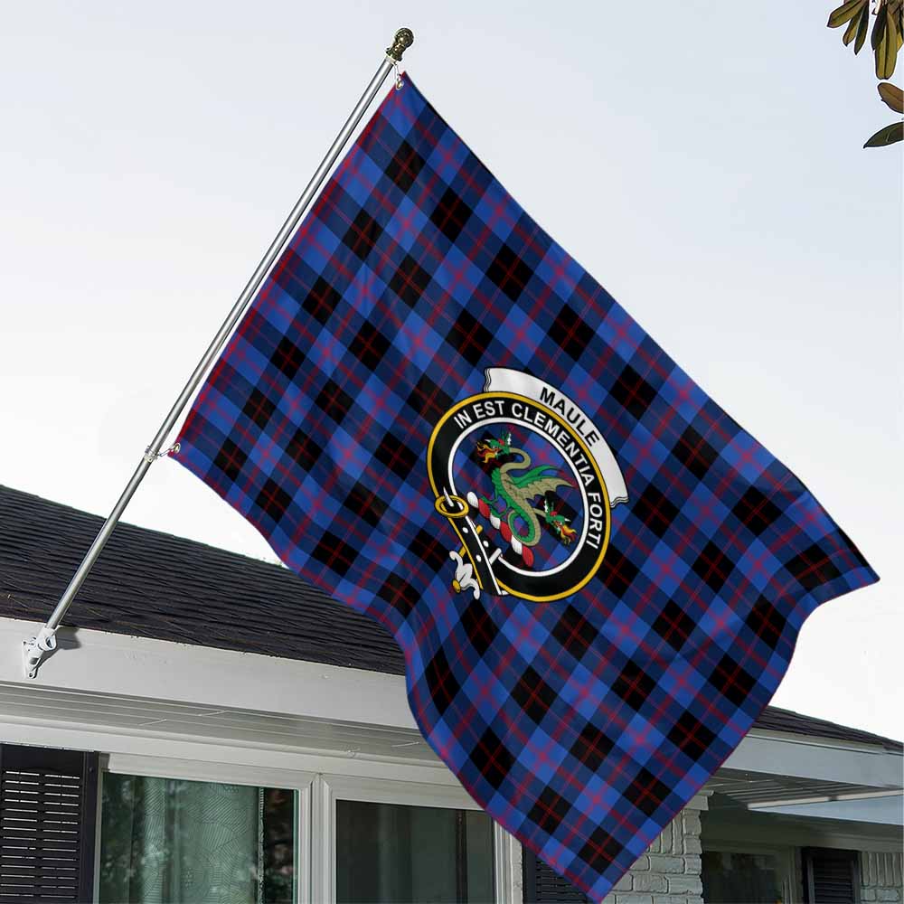 Tartan Vibes Clothing Maule Tartan House Flag with Family Crest