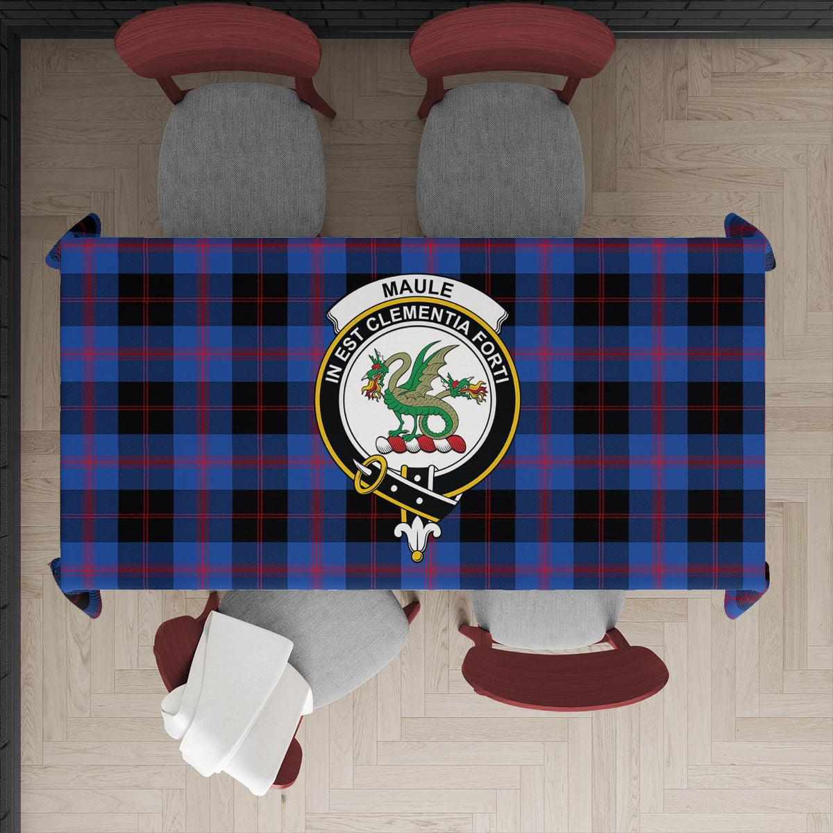 Maule Tartan Tablecloth with Family Crest XL 57.1"x70.9"(145x180cm) - Tartan Vibes Clothing