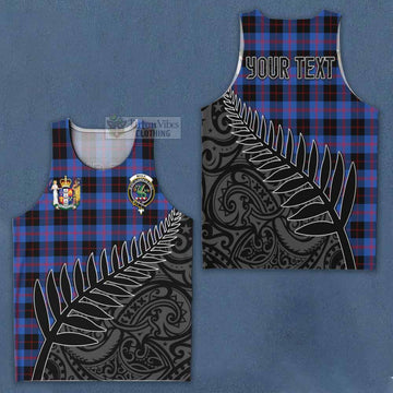 Maule Crest Tartan Men's Tank Top with New Zealand Silver Fern Half Style