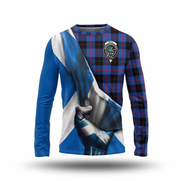 Maule Tartan Long Sleeve T-Shirt with Family Crest Scotland Patriotic Style