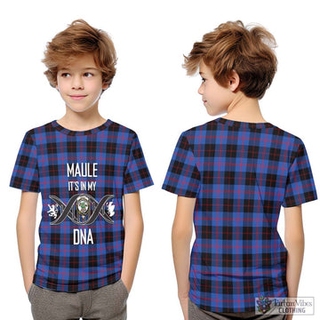 Maule Tartan Kid T-Shirt with Family Crest DNA In Me Style