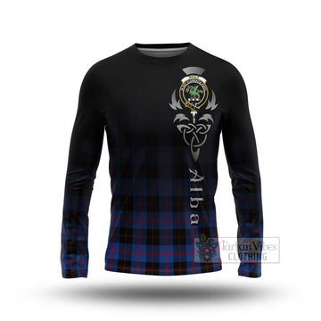 Maule Tartan Long Sleeve T-Shirt Featuring Alba Gu Brath Family Crest Celtic Inspired