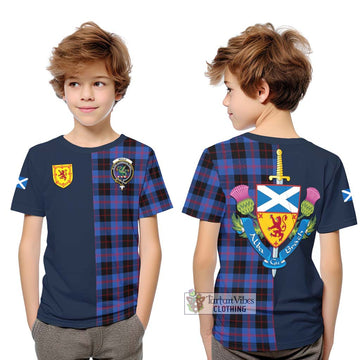 Maule Tartan Kid T-Shirt Alba with Scottish Lion Royal Arm Half Style