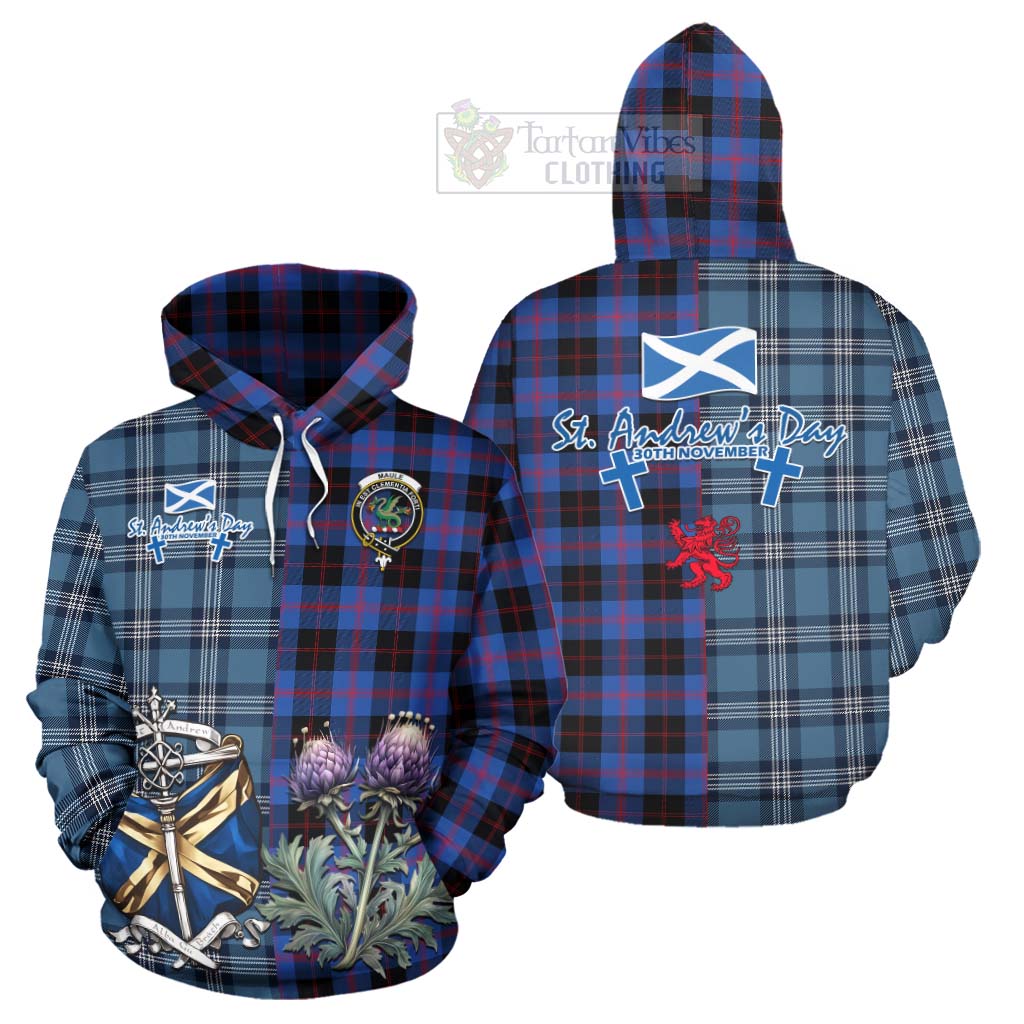 Tartan Vibes Clothing Maule Tartan Hoodie Happy St. Andrew's Day Half Tartan Style