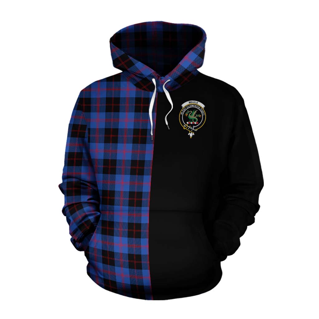 Tartan Vibes Clothing Maule Tartan Cotton Hoodie with Family Crest and Half Of Me Style