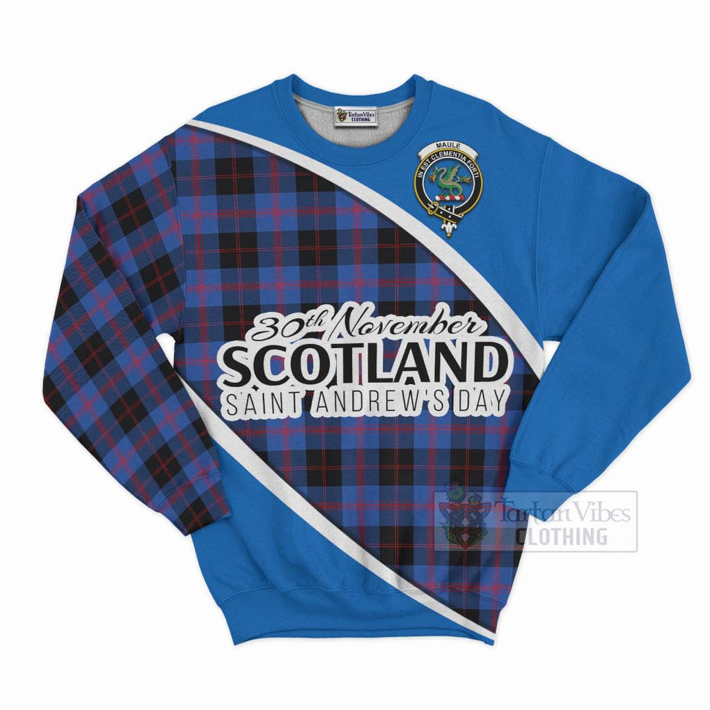 Tartan Vibes Clothing Maule Family Crest Tartan Sweatshirt Celebrate Saint Andrew's Day in Style