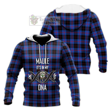 Maule Tartan Knitted Hoodie with Family Crest DNA In Me Style