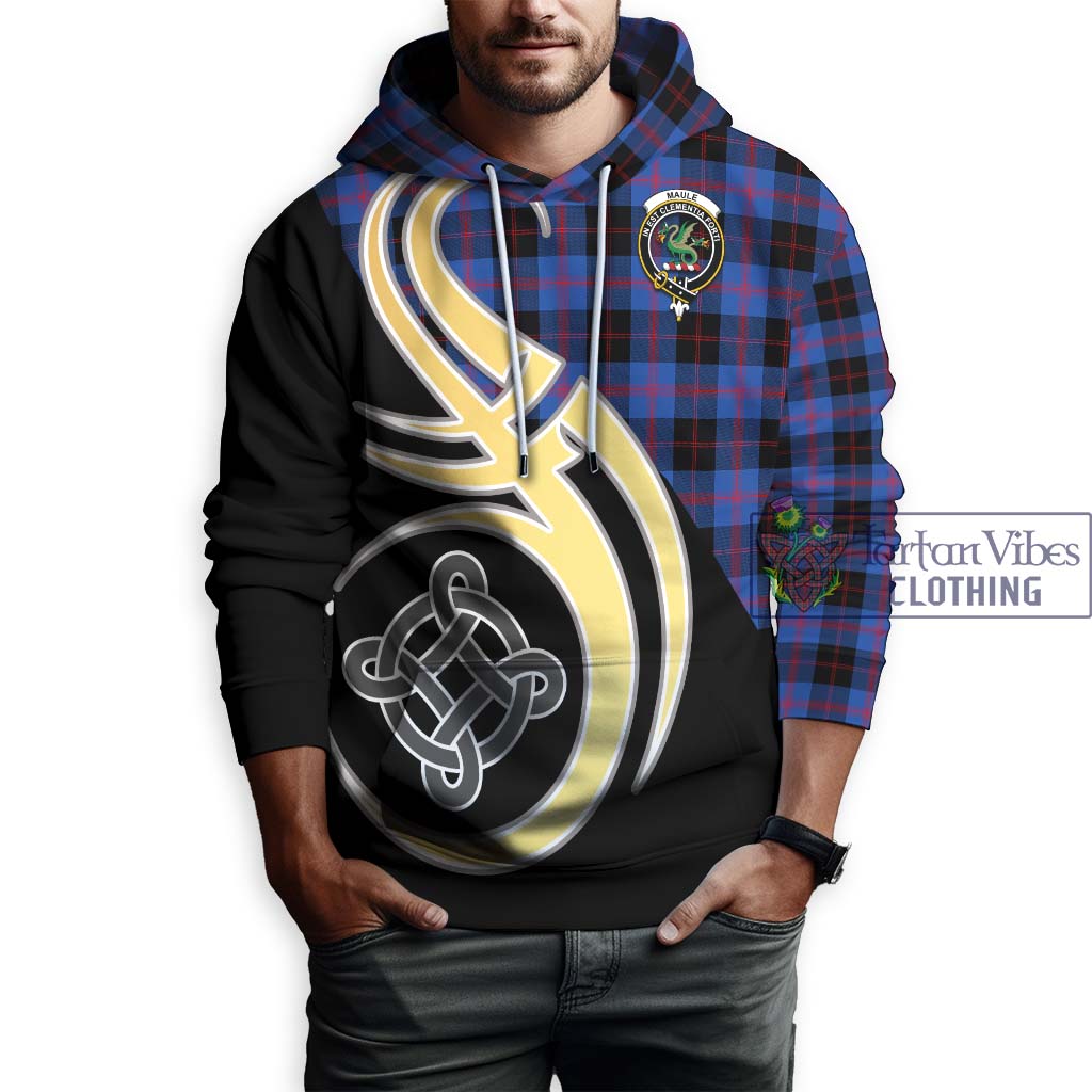 Maule Tartan Hoodie with Family Crest and Celtic Symbol Style Zip Hoodie - Tartan Vibes Clothing