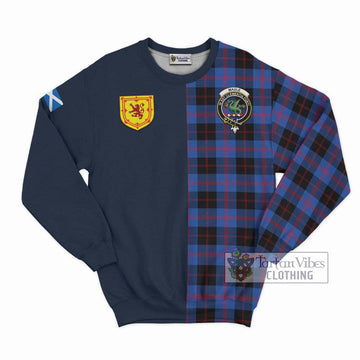 Maule Tartan Sweatshirt Alba with Scottish Lion Royal Arm Half Style