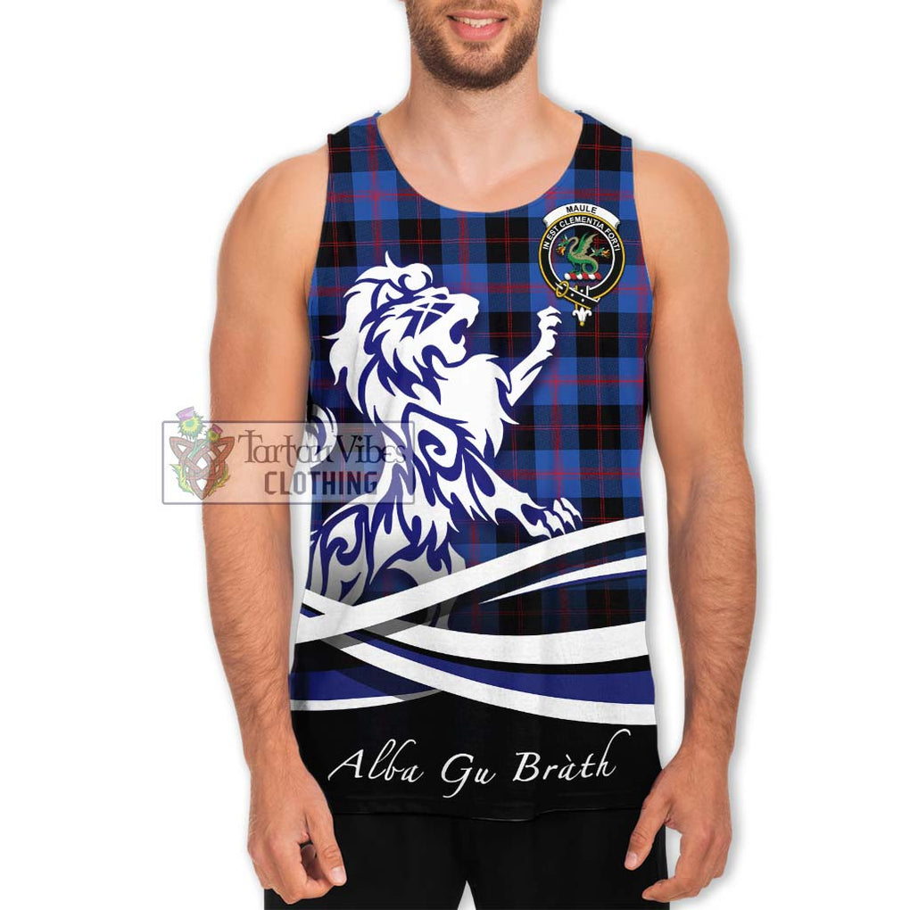 Maule Tartan Men's Tank Top with Alba Gu Brath Regal Lion Emblem Men - Tartanvibesclothing Shop