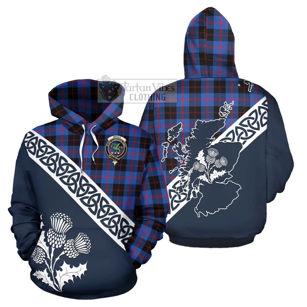 Tartan Vibes Clothing Maule Tartan Hoodie Featuring Thistle and Scotland Map