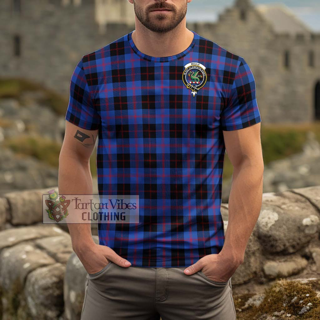 Maule Tartan Cotton T-Shirt with Family Crest Men's Shirt - Tartanvibesclothing Shop