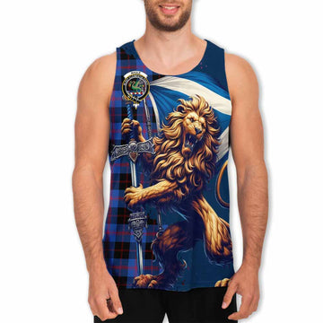 Maule Tartan Family Crest Men's Tank Top with Scottish Majestic Lion