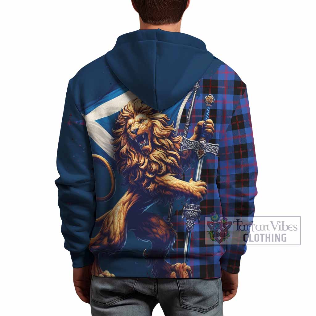 Maxwell Tartan Family Crest Hoodie with Scottish Majestic Lion