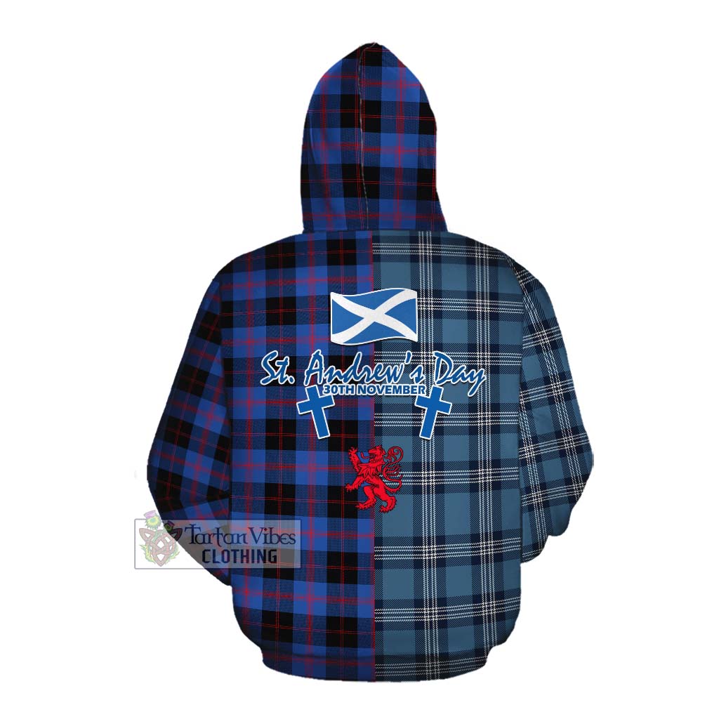 Tartan Vibes Clothing Maule Tartan Cotton Hoodie Happy St. Andrew's Day Half Tartan Style