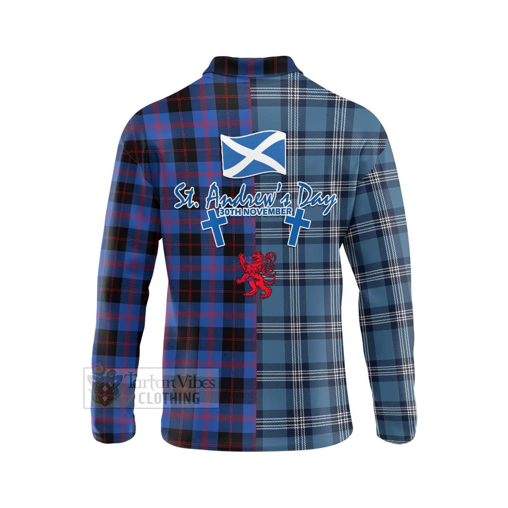 Tartan Vibes Clothing Maule Tartan Long Sleeve Polo Shirt Happy St. Andrew's Day Half Tartan Style