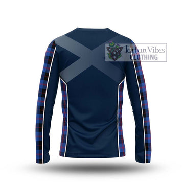 Maule Tartan Long Sleeve T-Shirt with Family Crest and Lion Rampant Vibes Sport Style