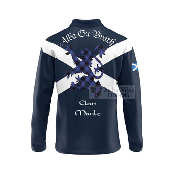 Maule Tartan Lion Rampant Long Sleeve Polo Shirt  Proudly Display Your Heritage with Alba Gu Brath and Clan Name