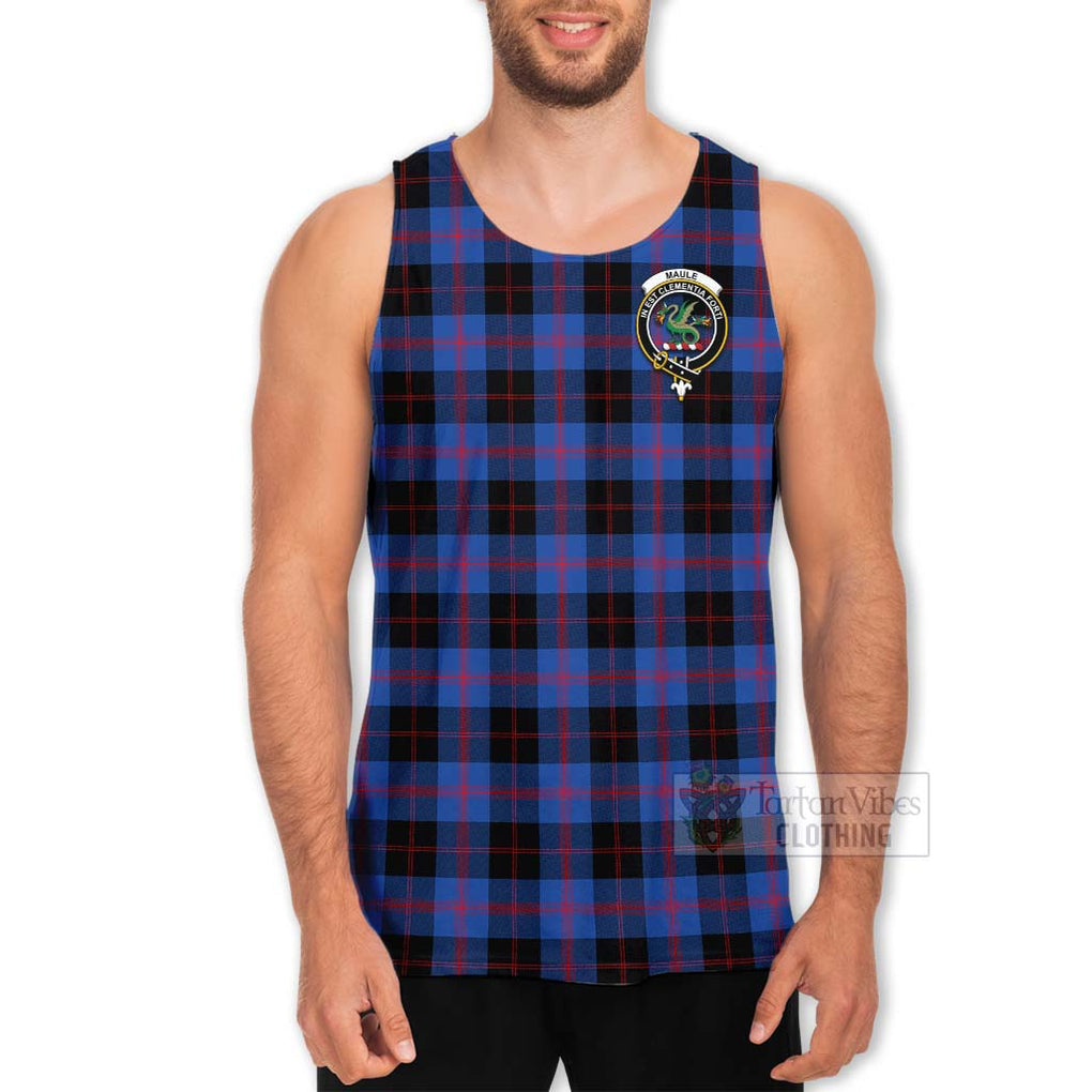 Tartan Vibes Clothing Maule Tartan Men's Tank Top with Family Crest Celtic Skull Style