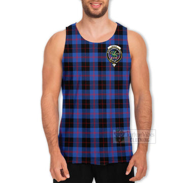 Maule Tartan Men's Tank Top with Family Crest Celtic Skull Style