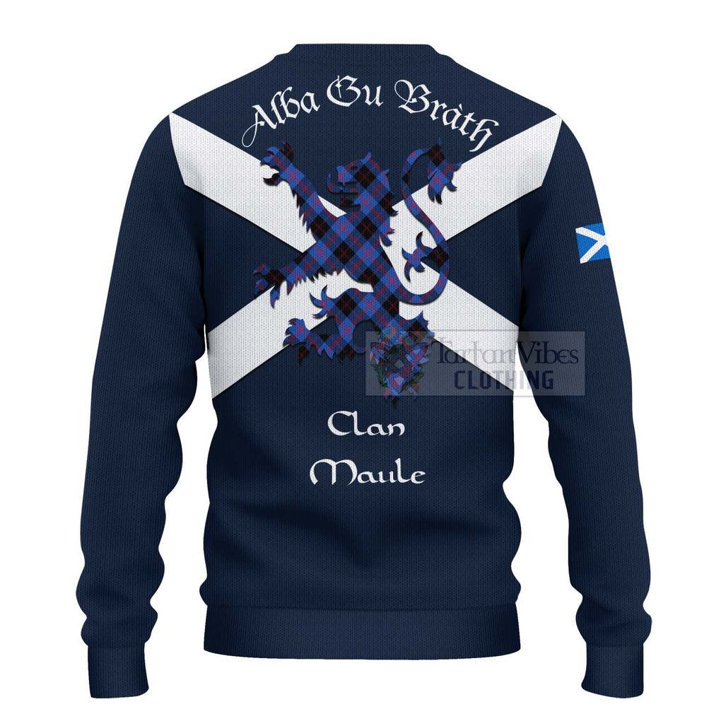 Tartan Vibes Clothing Maule Tartan Lion Rampant Knitted Sweater – Proudly Display Your Heritage with Alba Gu Brath and Clan Name