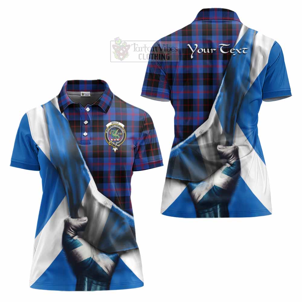 Tartan Vibes Clothing Maule Tartan Women's Polo Shirt with Family Crest Scotland Patriotic Style