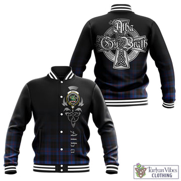 Maule Tartan Baseball Jacket Featuring Alba Gu Brath Family Crest Celtic Inspired