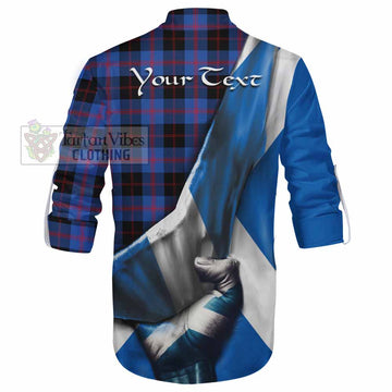 Maule Tartan Ghillie Kilt Shirt with Family Crest Scotland Patriotic Style