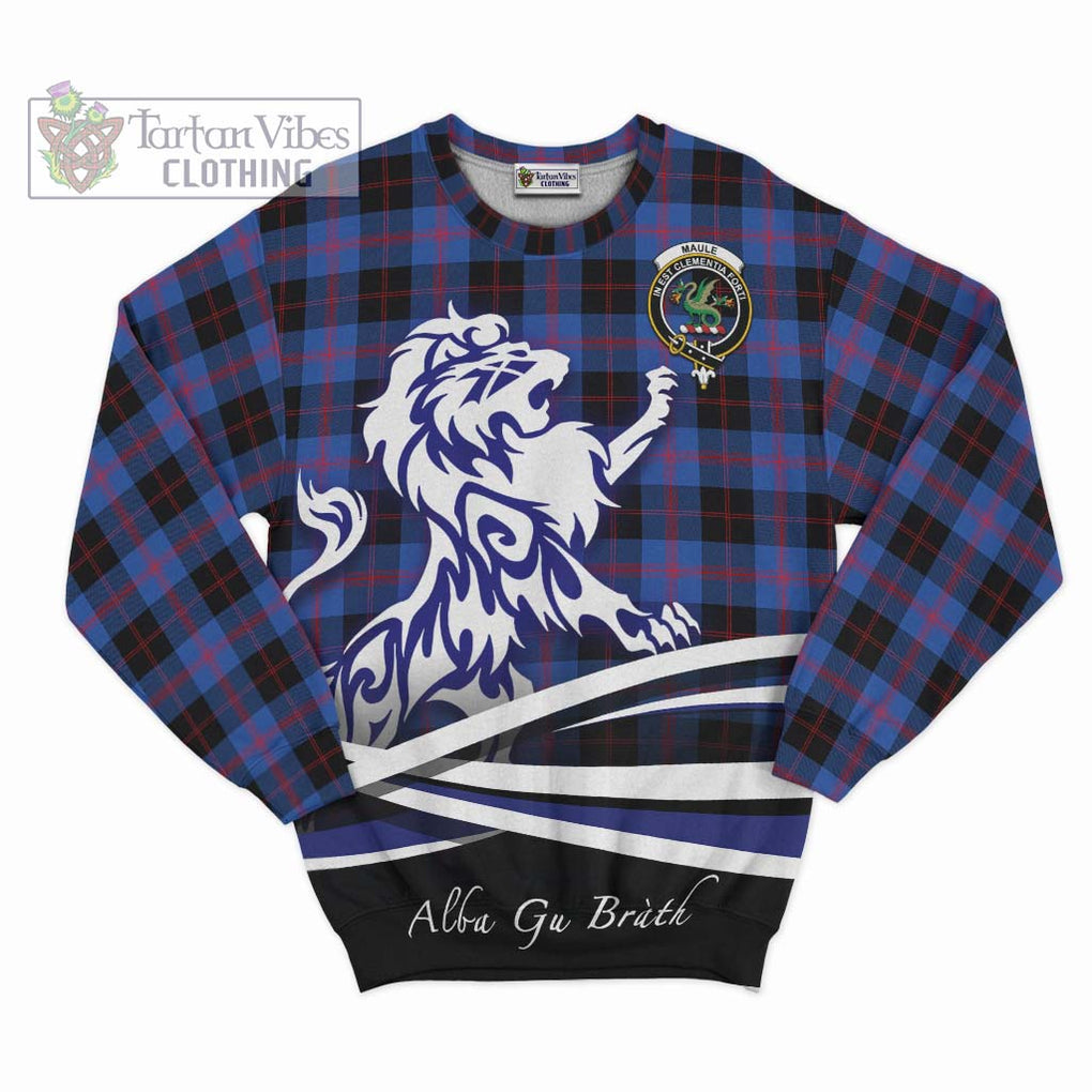 Maule Tartan Sweatshirt with Alba Gu Brath Regal Lion Emblem - Tartanvibesclothing Shop