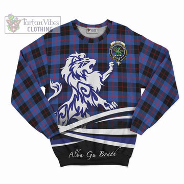 Maule Tartan Sweatshirt with Alba Gu Brath Regal Lion Emblem