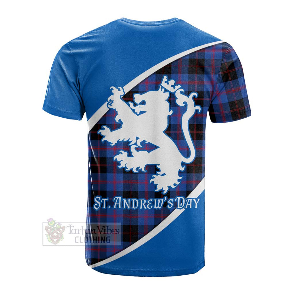 Tartan Vibes Clothing Maule Family Crest Tartan Cotton T-shirt Celebrate Saint Andrew's Day in Style