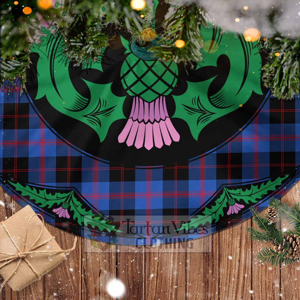 Tartan Vibes Clothing Maule Tartan Christmas Tree Skirt Scottish Thistle Style