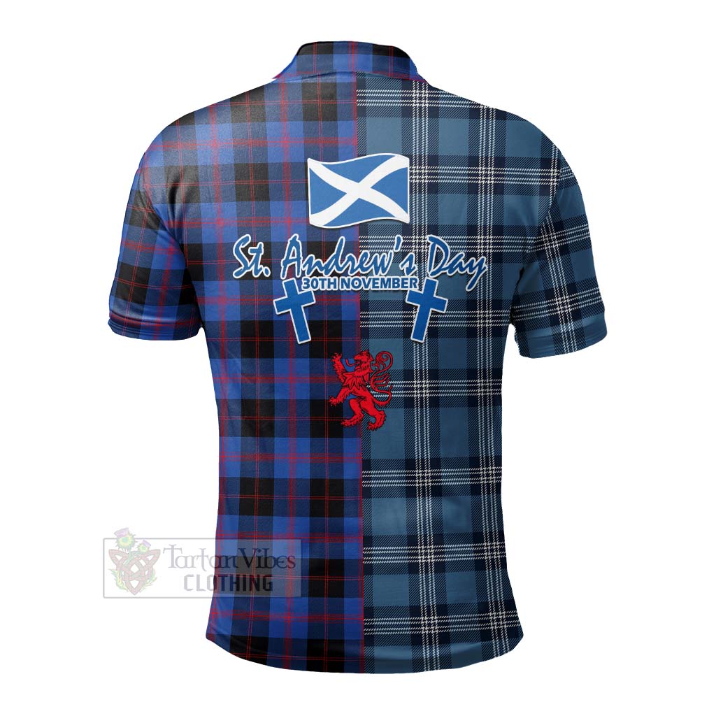 Maule Tartan Polo Shirt Happy St. Andrew's Day Half Tartan Style - Tartan Vibes Clothing