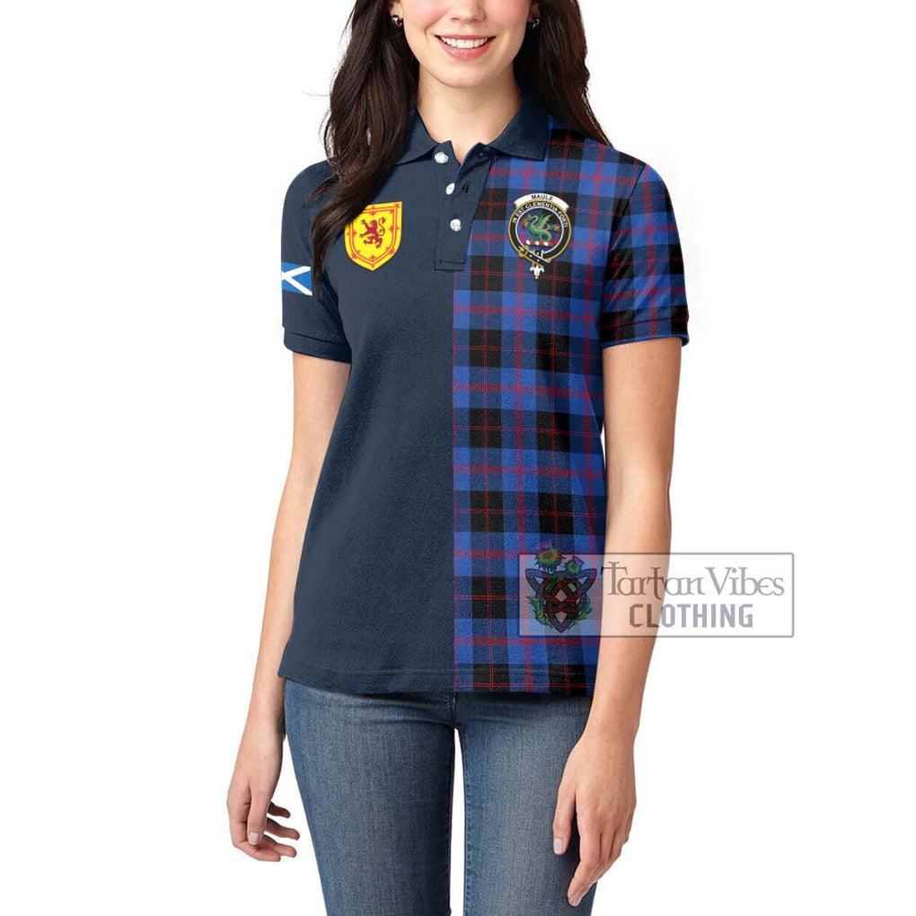 Tartan Vibes Clothing Maule Tartan Women's Polo Shirt with Scottish Lion Royal Arm Half Style