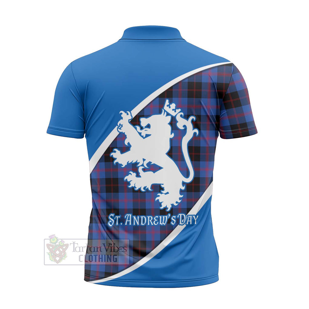 Tartan Vibes Clothing Maule Family Crest Tartan Zipper Polo Shirt Celebrate Saint Andrew's Day in Style