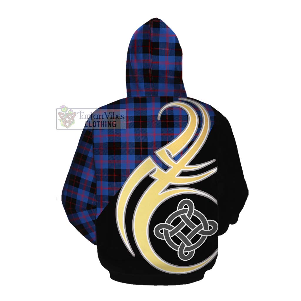 Tartan Vibes Clothing Maule Tartan Cotton Hoodie with Family Crest and Celtic Symbol Style