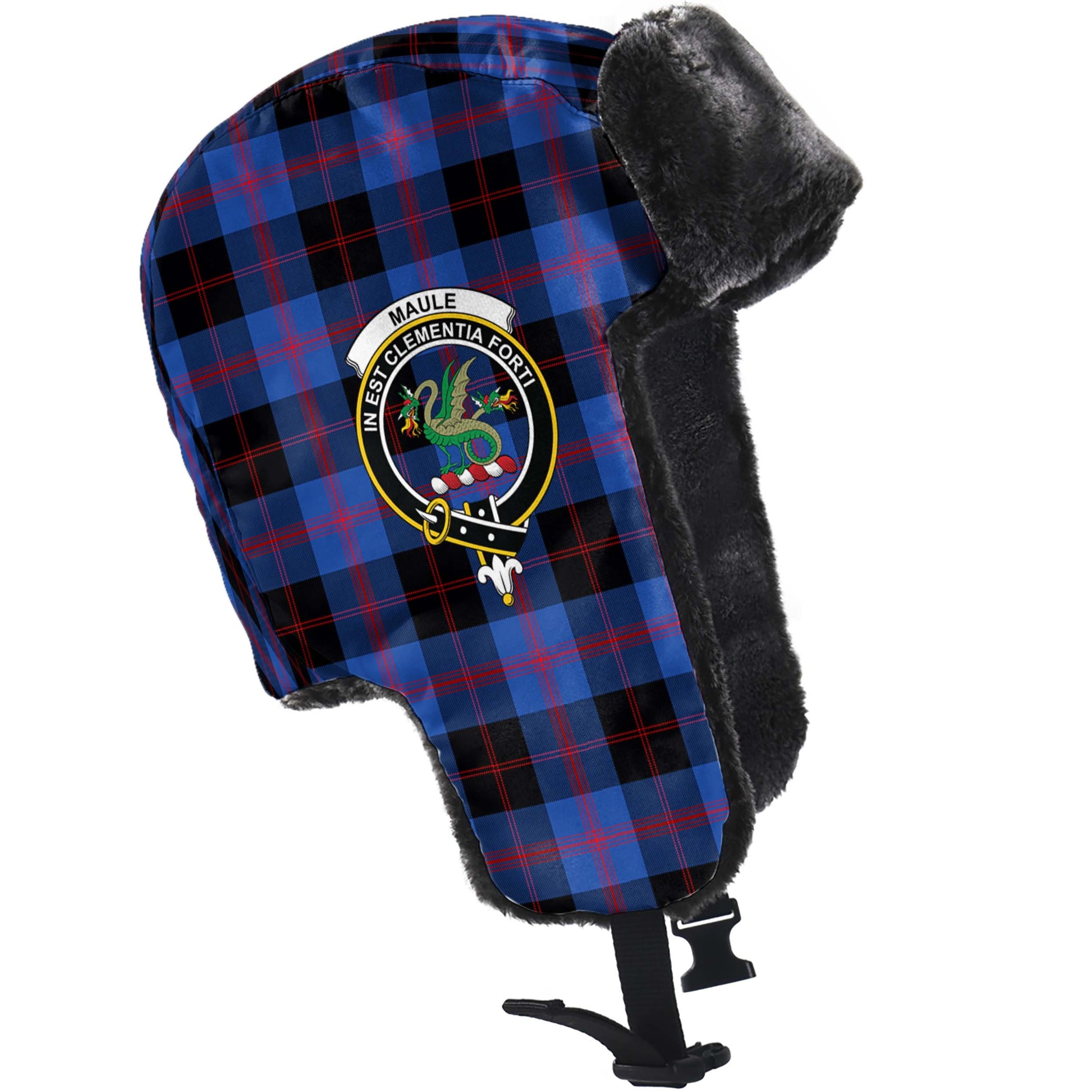 Maule Tartan Winter Trapper Hat with Family Crest - Tartanvibesclothing